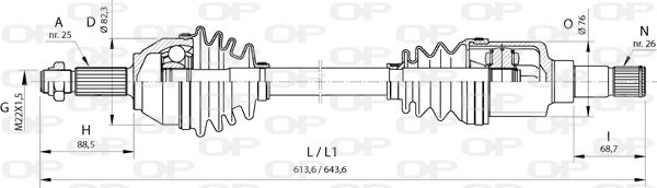 OPEN PARTS Vetoakseli DRS6374.00